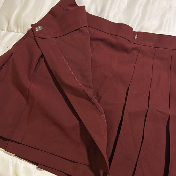 {asos} Burgundy Pleated Wrap Skirt - Picture 4 of 5